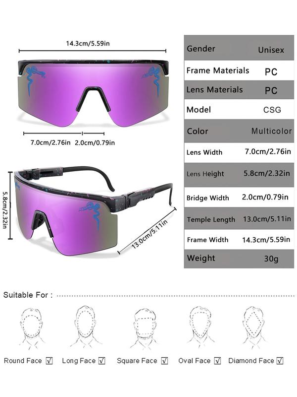 Unisex Sporty Style Wraparound Flat Top Frame Sunglasses, Trendy All-match Sunglasses for Everyday Use, Fashion Versatile Accessories for Outdoor Activities