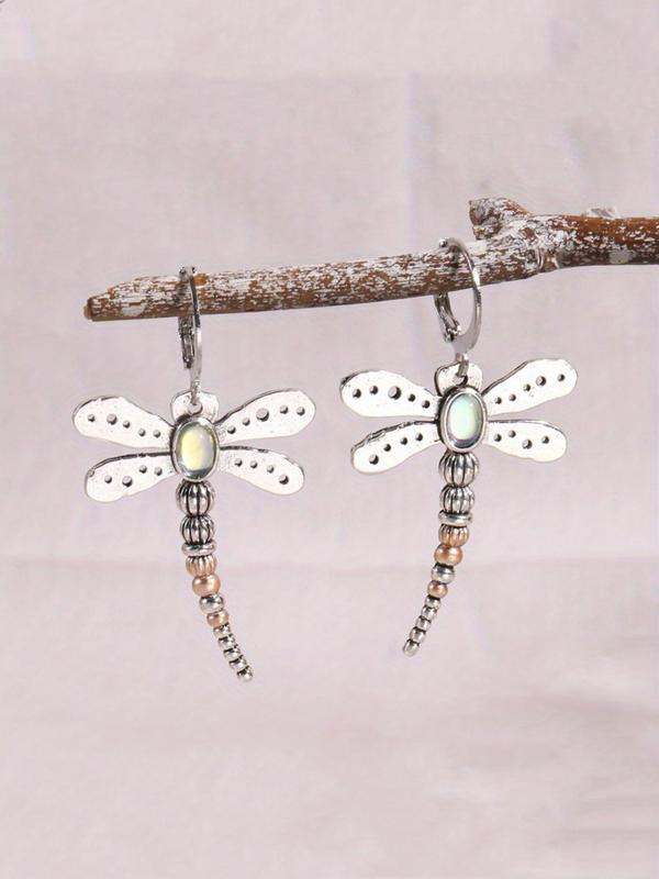 Retro Dragonfly Design Dangle Earrings, Fashionable Jewelry for Women, Trendy All-match & Exquisite Jewelry for Birthday Gift