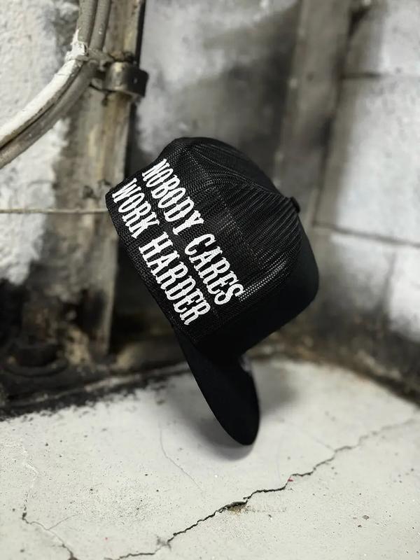 WORK HARDER SIDE STYLE BLACK HAT