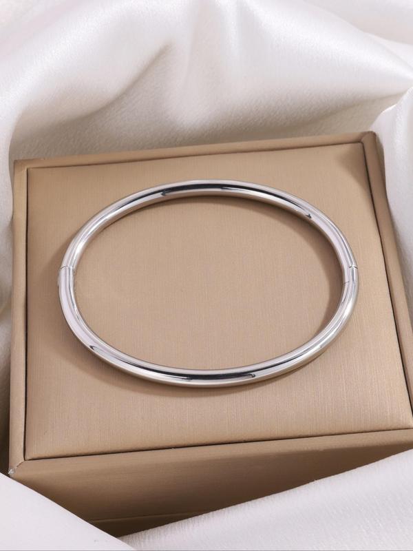 Exquisite Fashion Simple Stainless Steel Bangle Bracelet,  2 Pcs Fashion Jewelry , Suitable for Gifts for Girlfriend