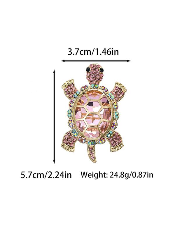 Unisex Cute Rhinestone Turtle Design Brooch, Exquisite Trendy Clothes Brooch, Fashionable Accessories for Daily & Party Decoration