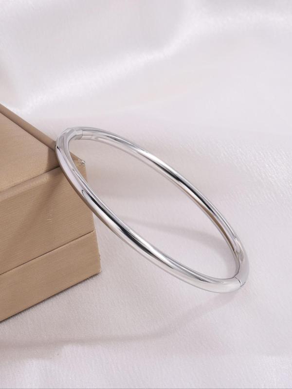 Exquisite Fashion Simple Stainless Steel Bangle Bracelet,  2 Pcs Fashion Jewelry , Suitable for Gifts for Girlfriend