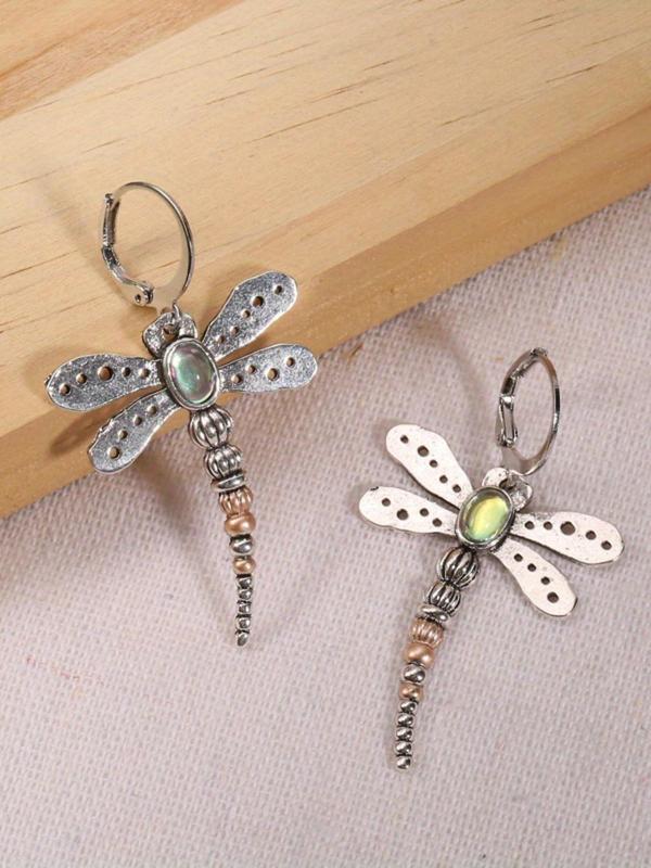 Retro Dragonfly Design Dangle Earrings, Fashionable Jewelry for Women, Trendy All-match & Exquisite Jewelry for Birthday Gift