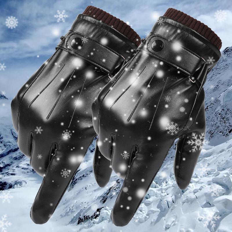 1 Pair Winter Warm Driving Gloves, Touch Screen Thermal Gloves, Solid Color Gloves for Men & Women