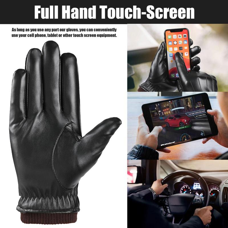 1 Pair Winter Warm Driving Gloves, Touch Screen Thermal Gloves, Solid Color Gloves for Men & Women