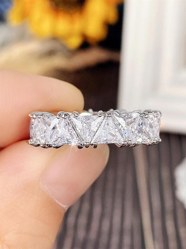 Elegant Rhinestone Decorated Ring, Fashion Accessories for Women for Party, Daily Clothing Decor, Trendy All-match & Exquisite Jewelry for Birthday Gift