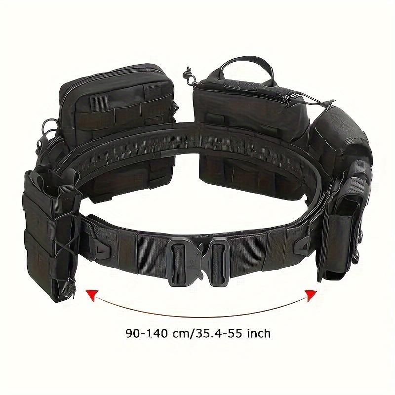 8-Piece 1000D Combat Duty Belt Set - Rugged Utility Belt with Multiple Pouches for Tactical, Outdoor, and Everyday Use - Heavy-Duty, Water-Resistant, and Adjustable