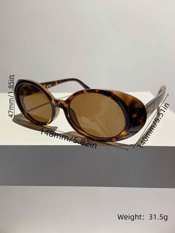 Vintage Random Floral Pattern Sunglasses, Retro Oval Frame Sunglasses for Everyday Use, Fashion Accessories for Outdoor Activities