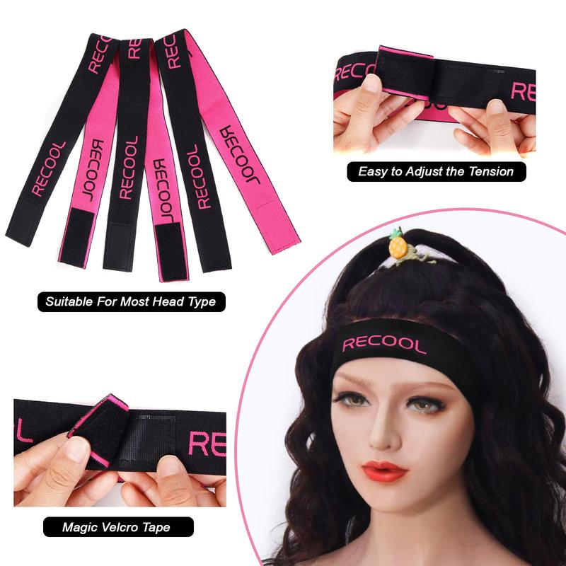 Recool Hair Lace Melting Band Elastic Edge Wrap for Wigs, 1PCS Bands to Lay and Hold Edges in Place