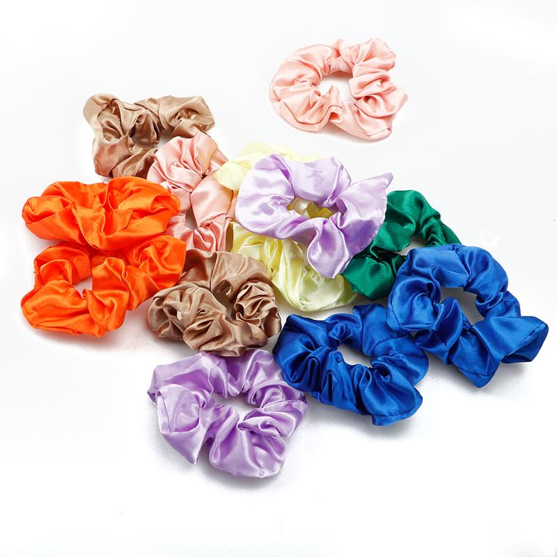 Scrunchies Hair (Random Color) Ties Silk Satin Scrunchy Silk for Hair Silk Ponytail Holders For Women