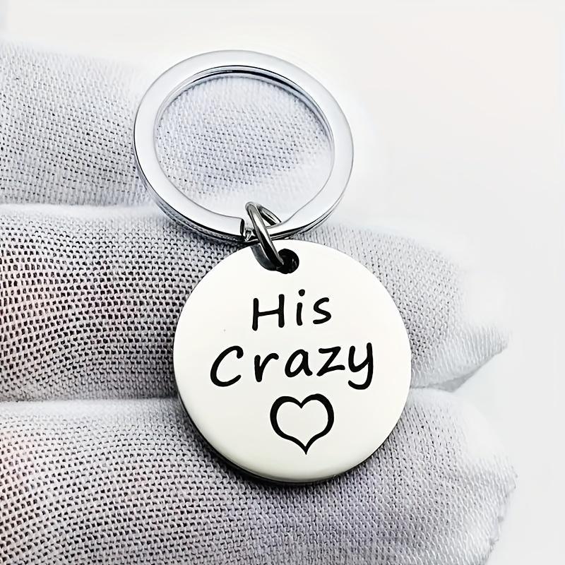 Couple Keychain, Stainless Steel Keychain for Men & Women, Round Shaped Key Ring for Car Keys, Gift for Couple, His and Hers Keychains