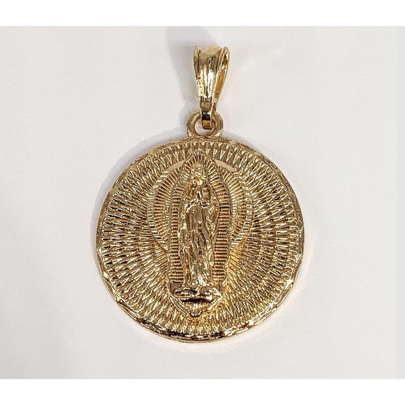 Plated Virgin Mary Medallion Pendant