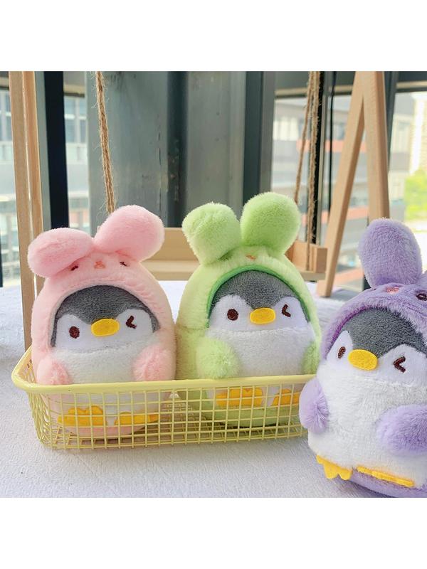 Cute Cartoon Penguin Rabbit Design Keychain, Creative Plush Keychain for Women & Men, Fashion Accessories for Bag Decoration