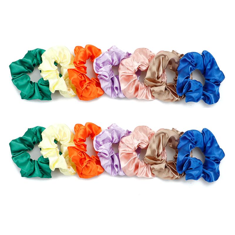 Scrunchies Hair (Random Color) Ties Silk Satin Scrunchy Silk for Hair Silk Ponytail Holders For Women