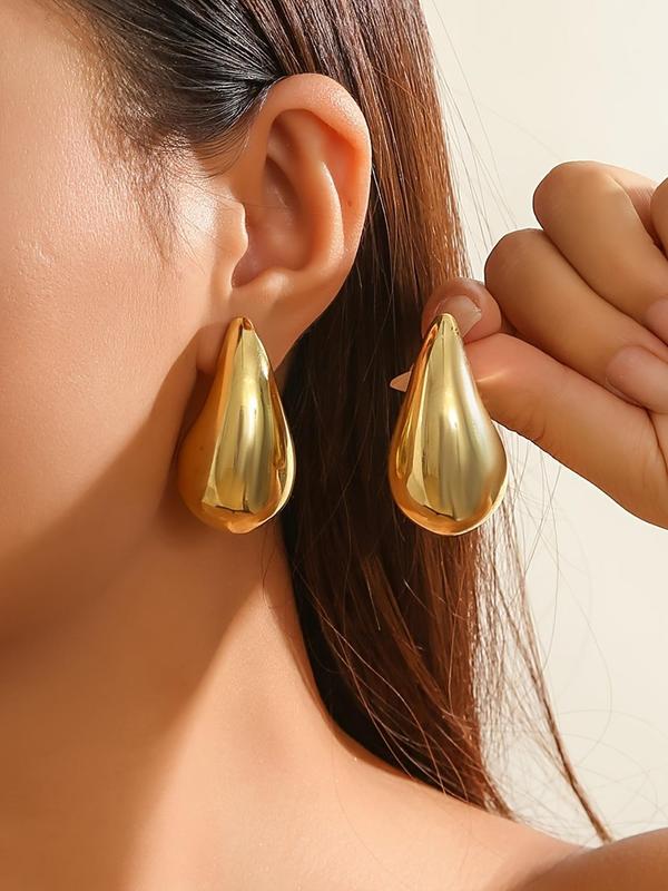 Punk Resin Dangle Earrings, Simple Elegant Water Drop Shape Design Dangle Earrings for Women and Girls, Fashion Ear Piercing Accessories for Parties and Daily Life