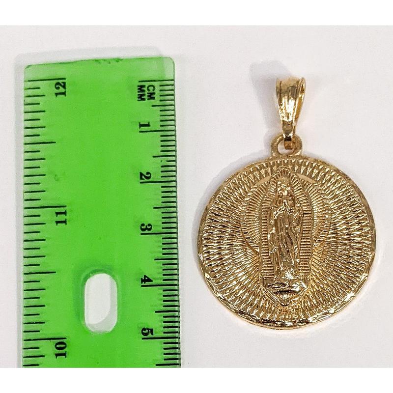 Plated Virgin Mary Medallion Pendant