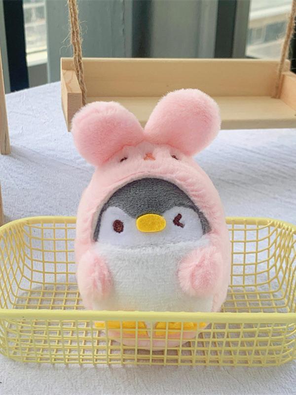 Cute Cartoon Penguin Rabbit Design Keychain, Creative Plush Keychain for Women & Men, Fashion Accessories for Bag Decoration