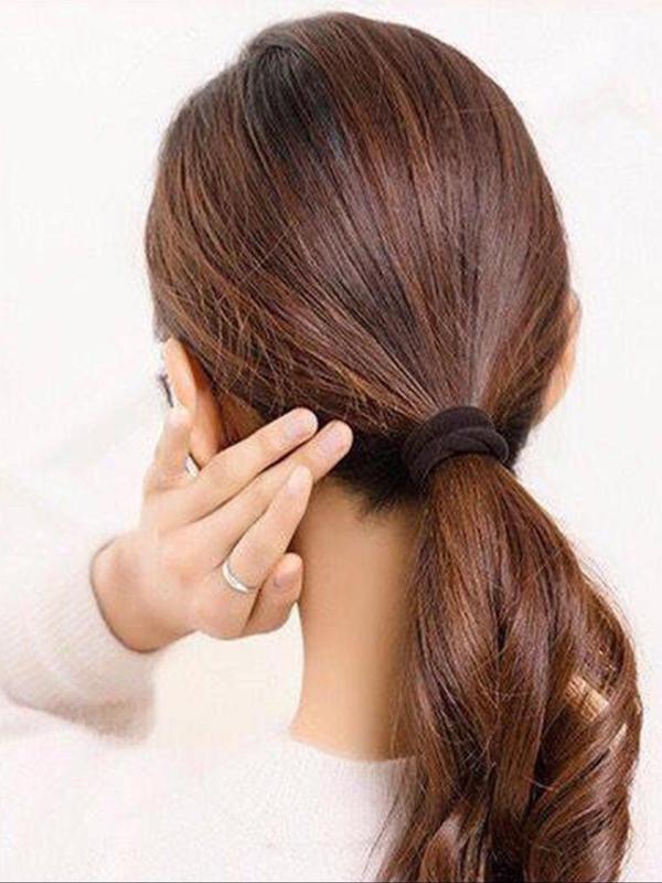 Random Color Hair Ties, 100pcs High Stretch Hair Ties, Casual Simple Hair Accessories for Women & Girls, Minimalist Headwear Suitable for Thick Hair