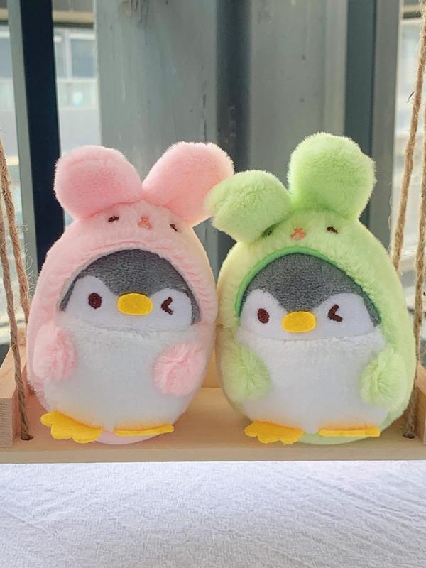 Cute Cartoon Penguin Rabbit Design Keychain, Creative Plush Keychain for Women & Men, Fashion Accessories for Bag Decoration