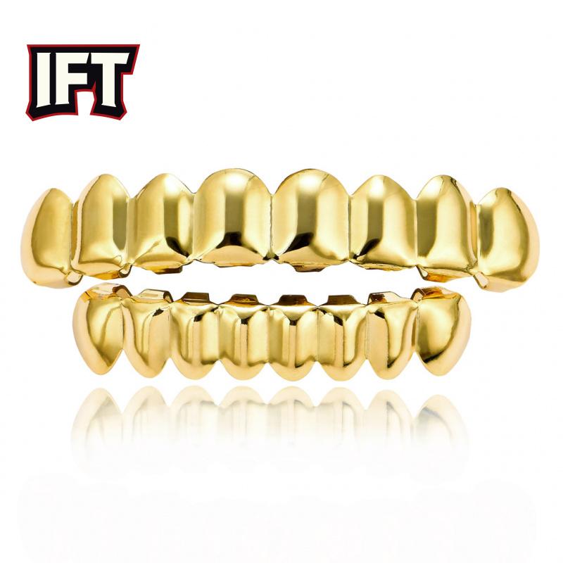 [IFT jewelry] unisex 8 teeth regular grillz for men & women hip-hop accessories grills set Unisex Regular