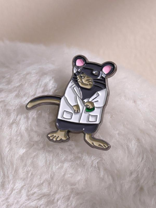 Unisex Cute Mouse Design Brooch Pin, Trendy Animal Feature Clothes Pins, Fashionable Cute Kawaii Clothes Accessories for Women & Men for Daily & Xmas Party Decor