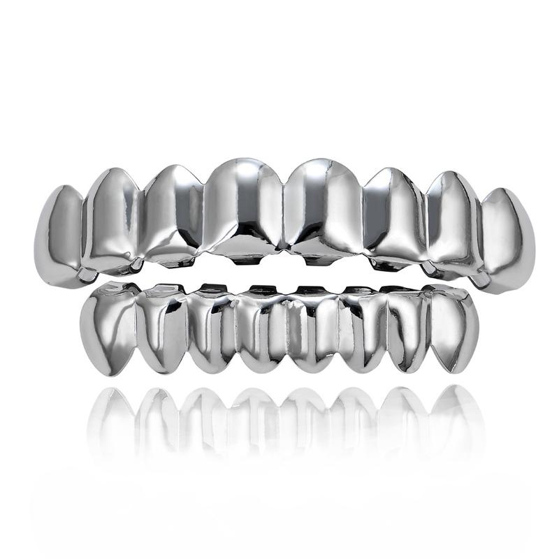 [IFT jewelry] unisex 8 teeth regular grillz for men & women hip-hop accessories grills set Unisex Regular