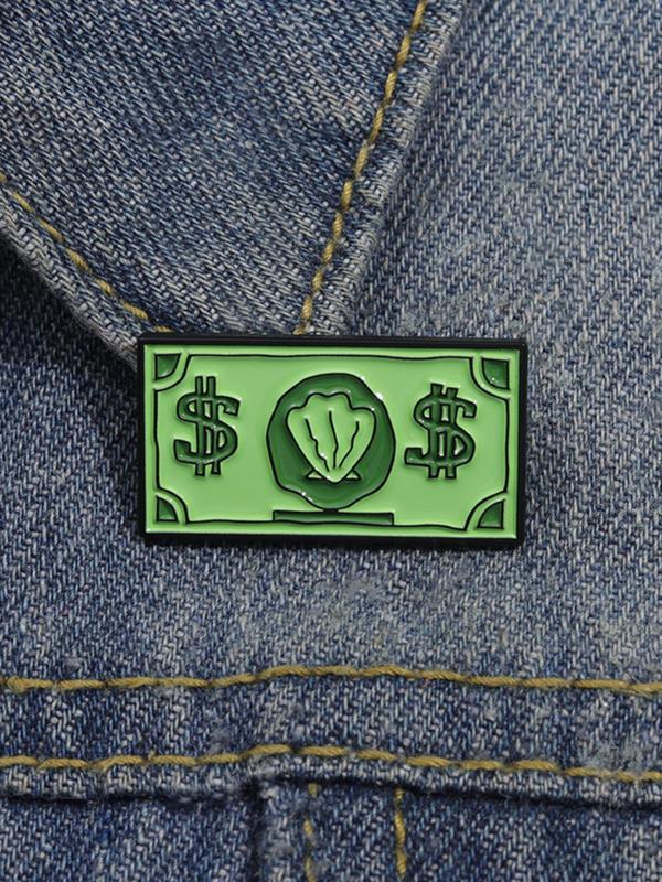 Creative Dollar Money Design Brooch, Fashion Alloy Badge for Daily Clothing Decor, Trendy All-match & Exquisite Brooch for Birthday Gift