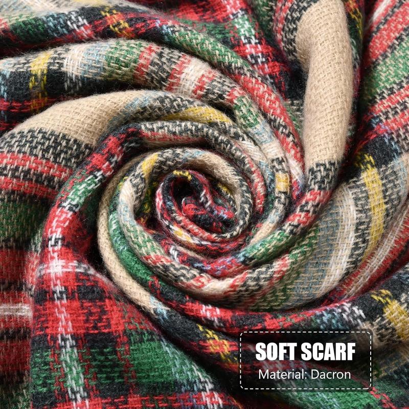 Women's Fall Winter Scarf Scarves for Women Gifts Plaid Blanket Scarf Soft Chunky Large Blanket