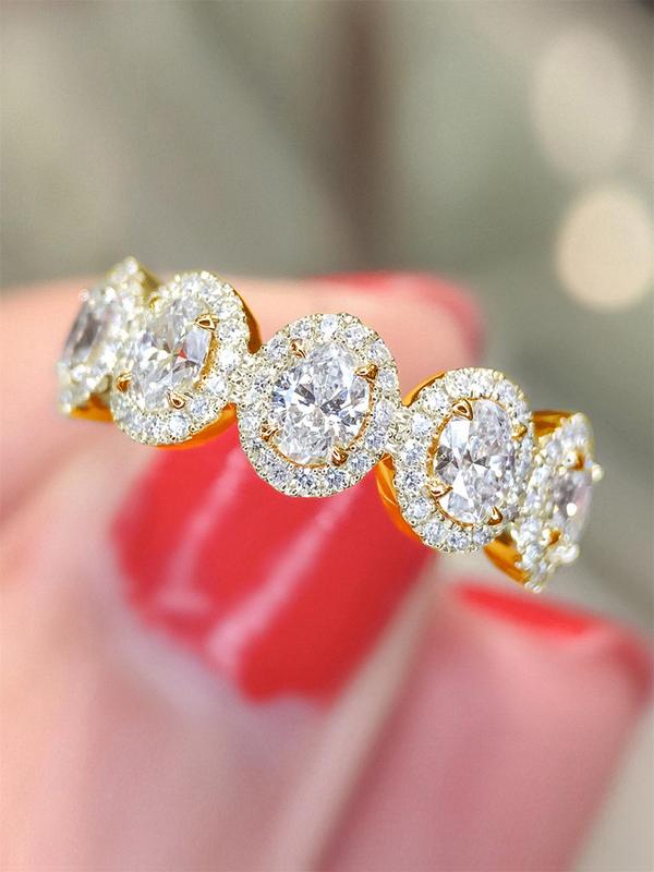 Elegant Rhinestone Decorated Ring,  Fashion Accessories for Women for Party, Daily Clothing Decor, Wedding Engagement Anniversary Party Jewelry Gifts