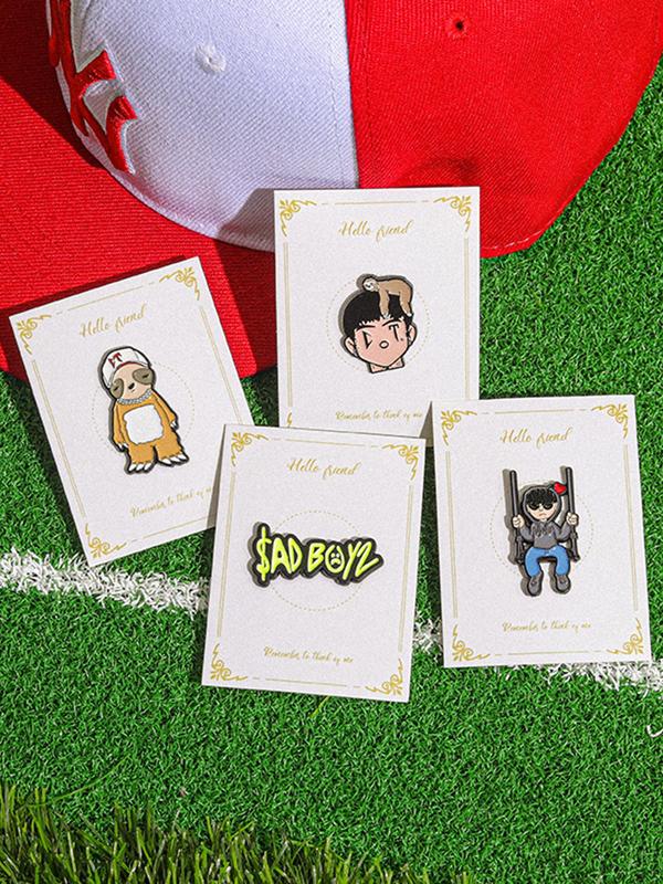 Cartoon Design Baseball Cap Clips, Creative Design Brooches, Fashionable Alloy Accessories for Men and Women