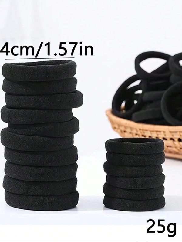 Minimalist Solid Color Hair Tie, High Elasticity Hair Tie, Basic Ponytail Holder for Daily Use, Fashion Hair Accessories for Women & Girls