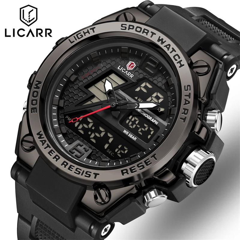 LICARR Men's Watches Waterproof Digital Sports Luminous