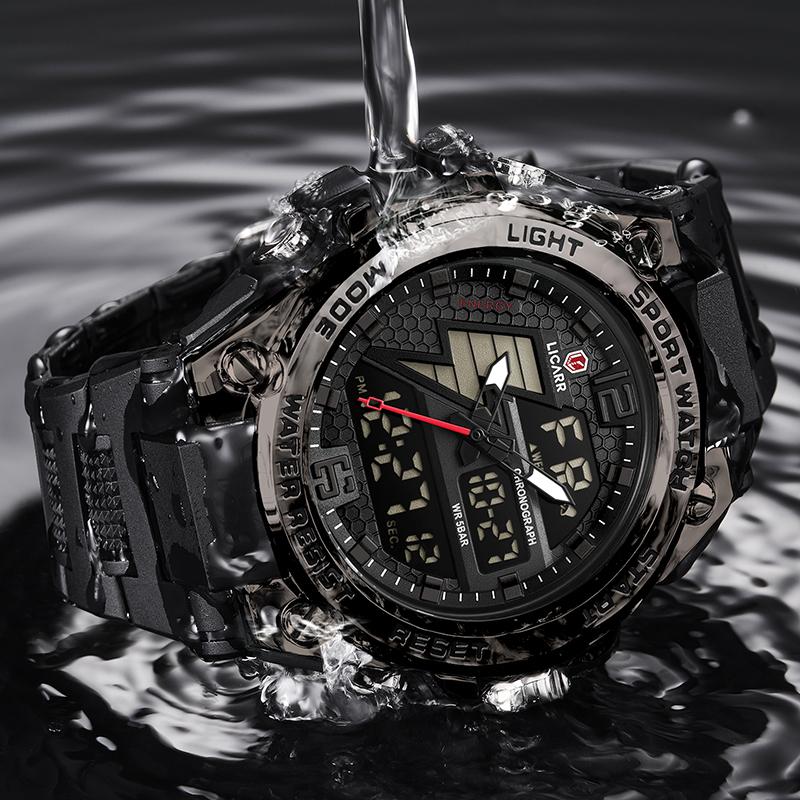 LICARR Men's Watches Waterproof Digital Sports Luminous