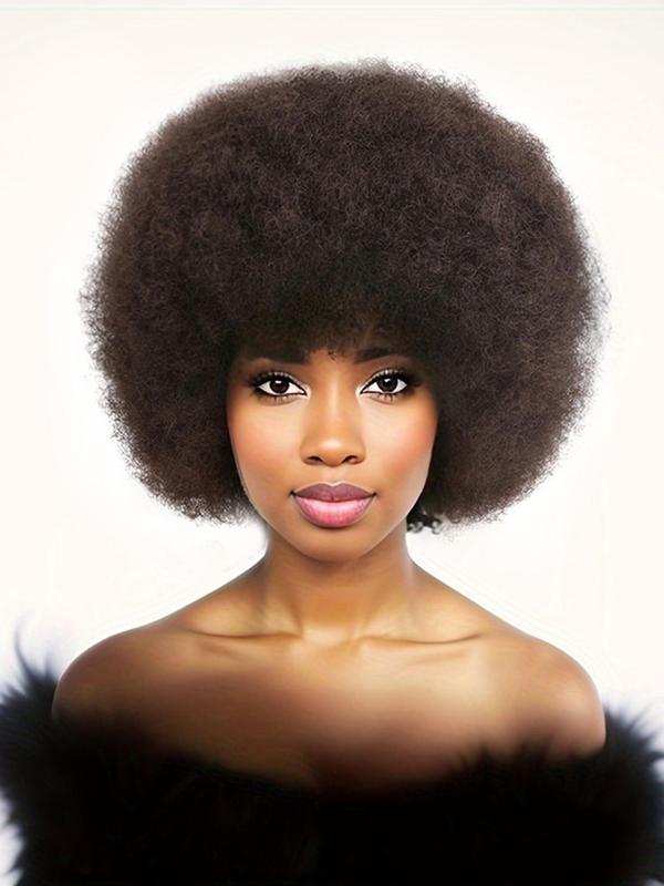 14 Inch Afro Wig for Women, Natural Fluffy Soft Synthetic Hair Wigs, Synthetic Full Machine Wigs for Daily Use