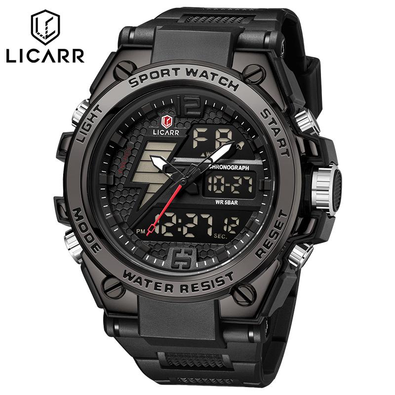 LICARR Men's Watches Waterproof Digital Sports Luminous