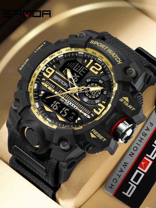 Men's Sportive Digital Watch, Fashionable Digital Watch with Luminous Dial & Alarm Function, Waterproof Electronic Watch with Digital Display for Men