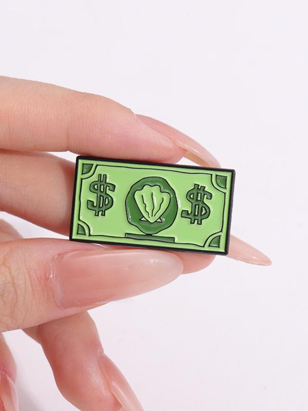 Creative Dollar Money Design Brooch, Fashion Alloy Badge for Daily Clothing Decor, Trendy All-match & Exquisite Brooch for Birthday Gift