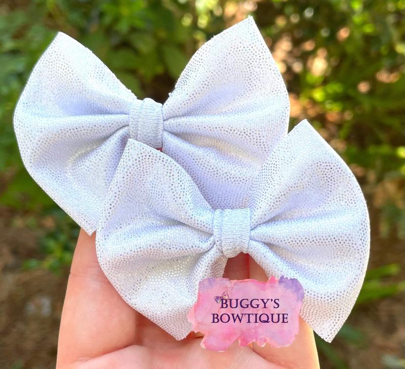 White Glitter bow Scrunchie headband bow tie