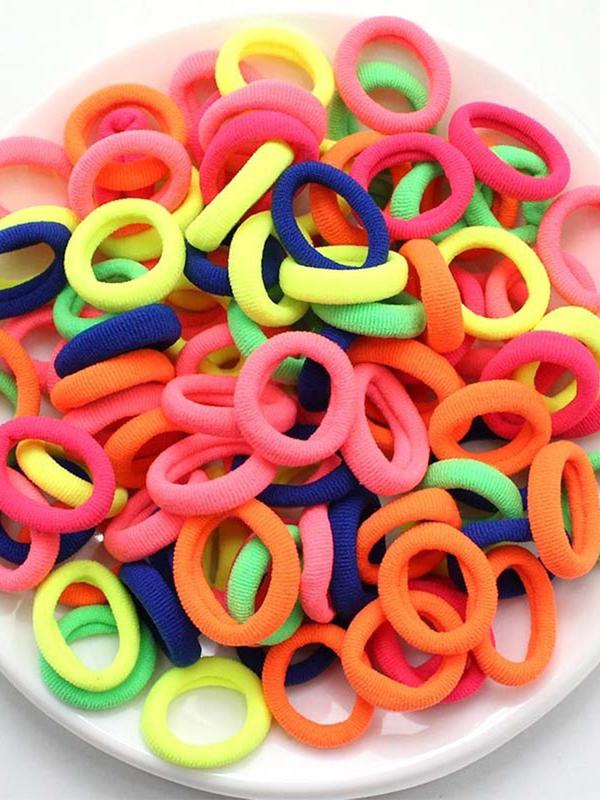 Random Color Casual High Stretch Seamless Hair Ties & Rainbow Scrunchies, Fall Small Rubber Band Ponytail Holders, Hair Y2k Accessories for Girlfriend