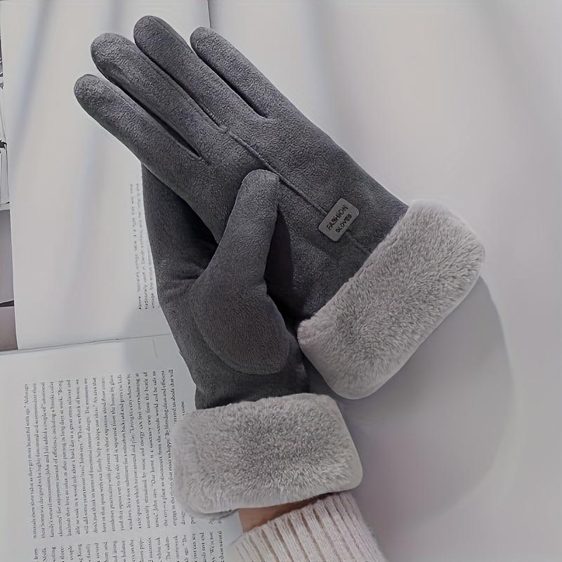 Warm Winter Gloves, Lined with Plush, Touch Screen Snow Thickened Cold Protection Sports Gloves, Christmas Gloves, Christmas Gift