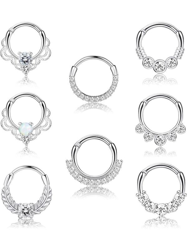 Rhinestone Decorated Nose Ring, Stainless Steel Nose Cuff, Body Piercing Jewelry for Women & Men, Trendy All-match & Exquisite Jewelry for Birthday Gift