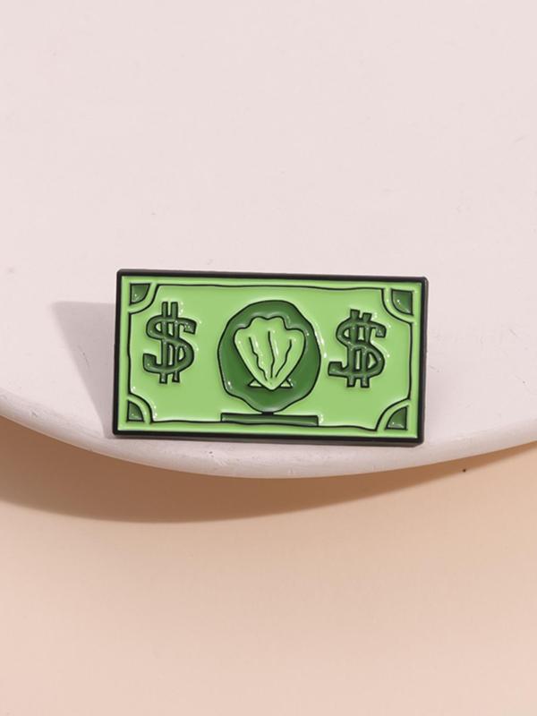 Creative Dollar Money Design Brooch, Fashion Alloy Badge for Daily Clothing Decor, Trendy All-match & Exquisite Brooch for Birthday Gift