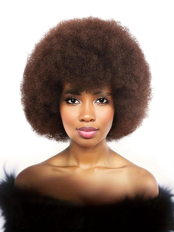 14 Inch Afro Wig for Women, Natural Fluffy Soft Synthetic Hair Wigs, Synthetic Full Machine Wigs for Daily Use