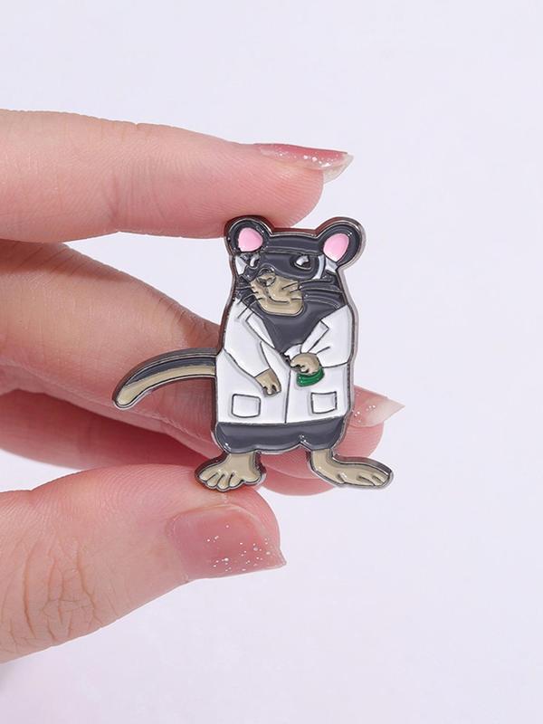 Unisex Cute Mouse Design Brooch Pin, Trendy Animal Feature Clothes Pins, Fashionable Cute Kawaii Clothes Accessories for Women & Men for Daily & Xmas Party Decor