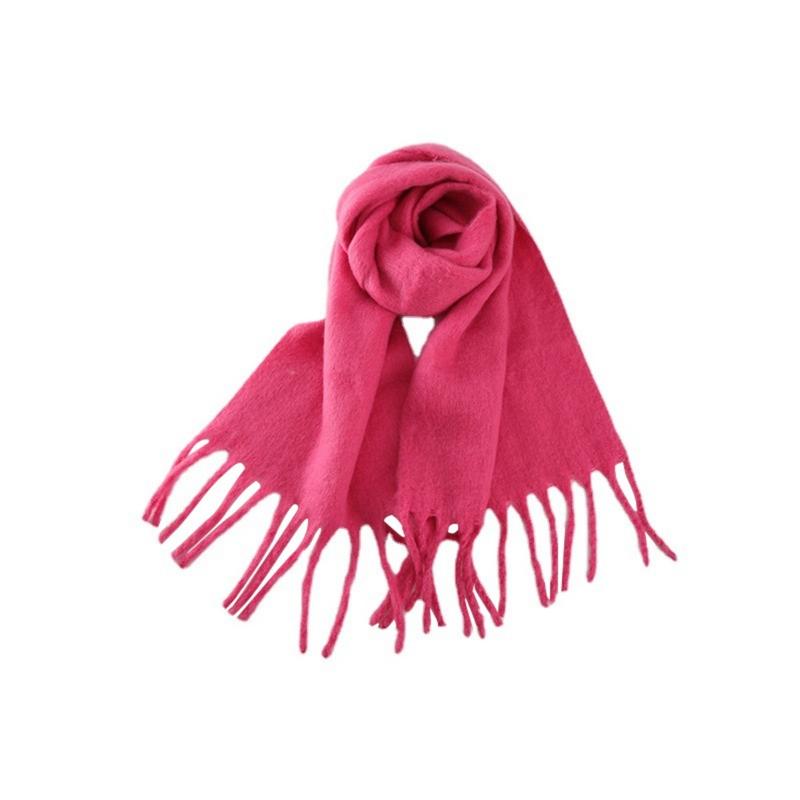 Solid Color Tassel Decor Scarf, Casual Soft Warm Shawl for Women & Men, Fashion Accessories for Daily Wear, Elegant Scarf for Winter