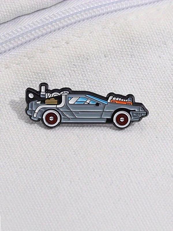 Back To The Future Car Design Brooch, Car Shape Lapel Pin, Alloy Badge Pin Accessories for Men, Ideal Choice for Gifts