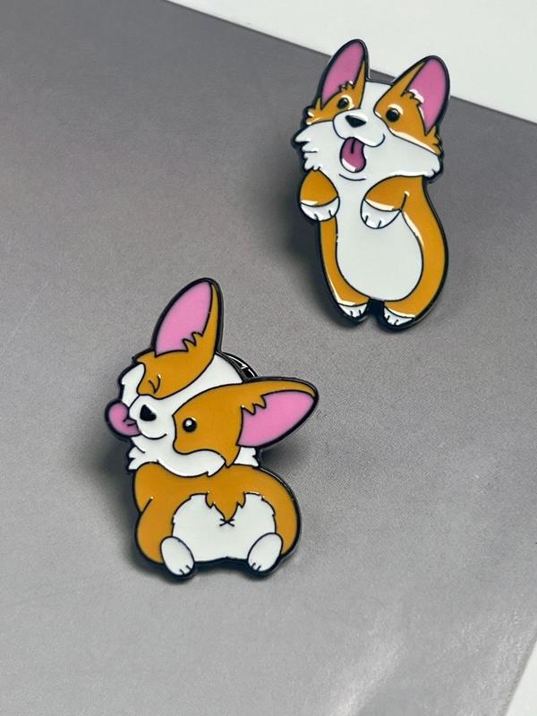 Cute Cartoon Dog Design Brooch, Fashion Alloy Badge for Daily Clothing Decor, Trendy All-match & Exquisite Brooch for Birthday Gift