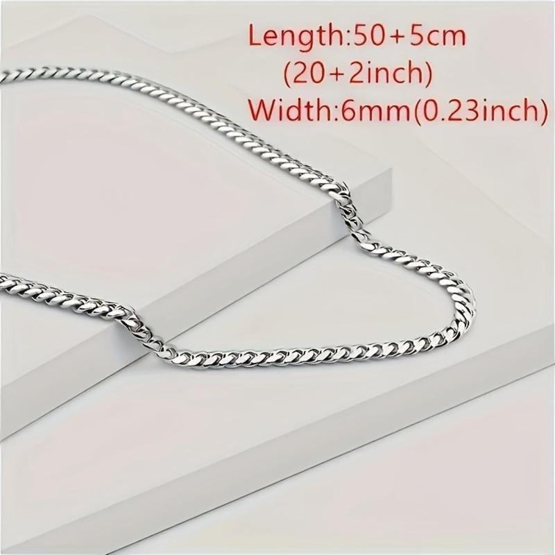 Christmas Fashionable Simple Chain Necklace, 1 Set Necklace with Gift Box, Party Gift for Son Boyfriend