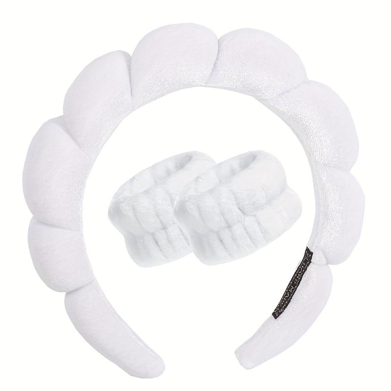 3pcs 6pcs Spa Headband Set, Makeup Facial Hair Accessories with Wristband for Washing Face Spa Skincare Wear