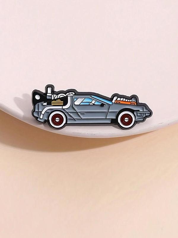 Back To The Future Car Design Brooch, Car Shape Lapel Pin, Alloy Badge Pin Accessories for Men, Ideal Choice for Gifts